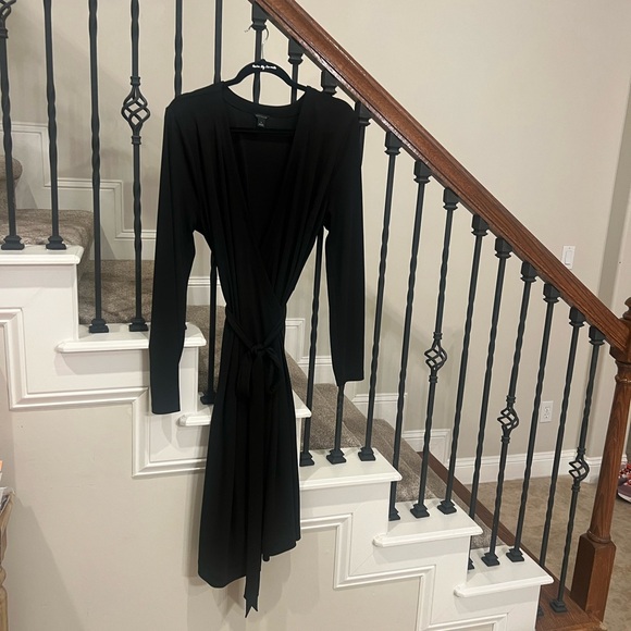 Ann Taylor Classic Black Wrap Dress - Picture 2 of 12